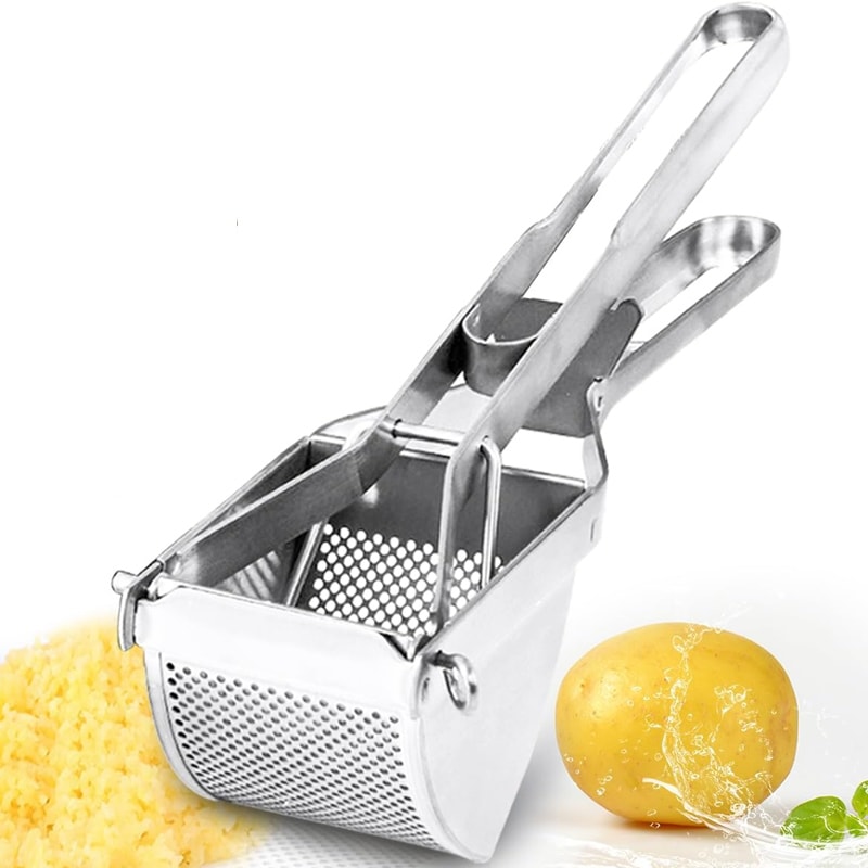 Stainless Steel Potato Ricer Multifunction Potato Masher with Extra Large Capacity and Ergonomic Comfort Grip
