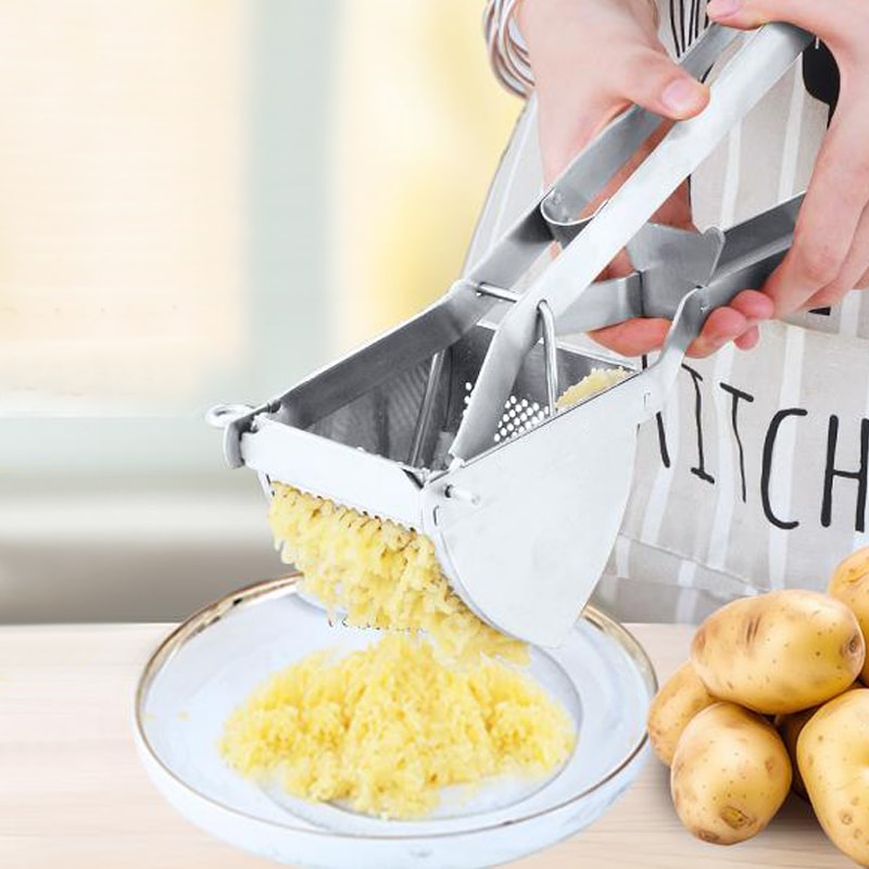 Stainless Steel Potato Ricer Multifunction Potato Masher with Extra Large Capacity and Ergonomic Comfort Grip