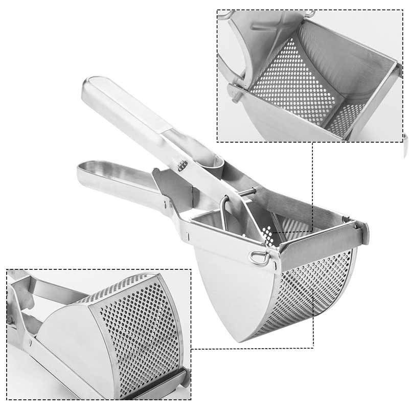 Stainless Steel Potato Ricer Multifunction Potato Masher with Extra Large Capacity and Ergonomic Comfort Grip