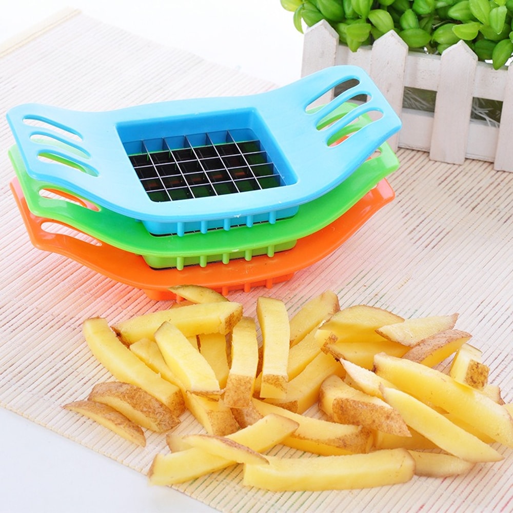 Stainless Steel Potato Cutter Slicer Masher Vegetable Cutting Tool for Fries, Veggies, and More