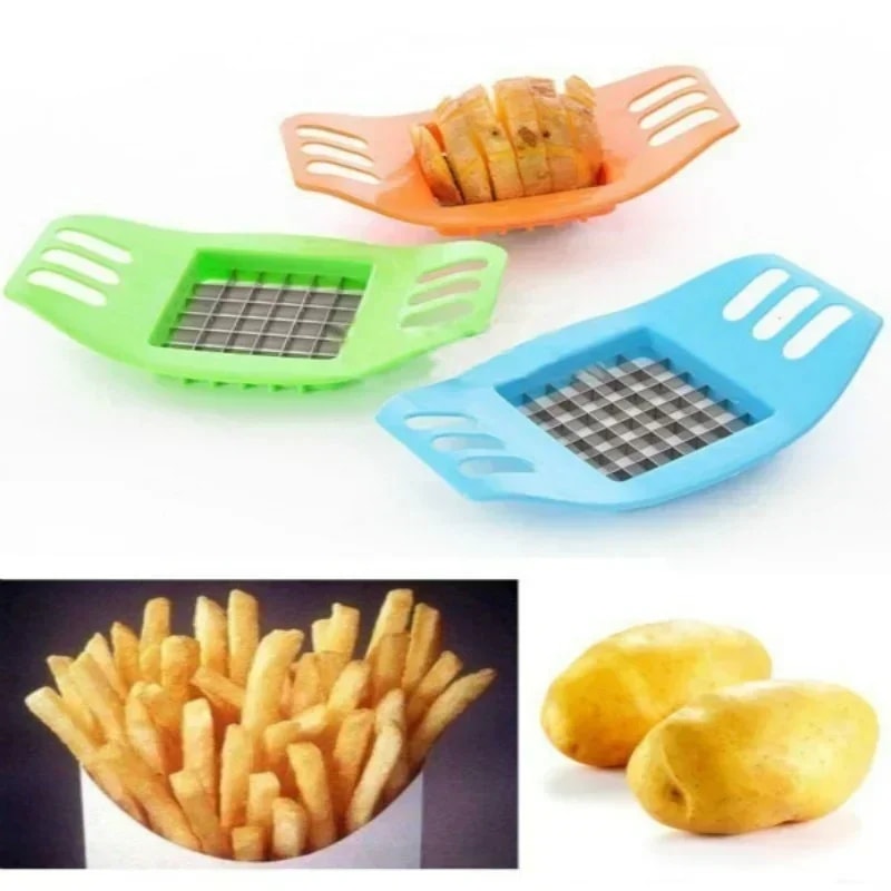 Stainless Steel Potato Cutter Slicer Masher Vegetable Cutting Tool for Fries, Veggies, and More