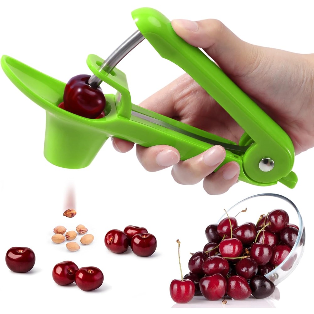 Cherry Pitter Tool HeavyDuty Cherry Seed Core Remover With SpaceSaving Lock Design 0