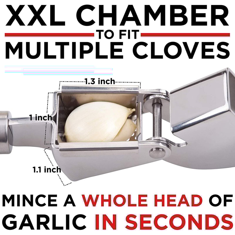 Stainless Steel Garlic Press Kit Rust Proof Garlic Mincer with Silicone Garlic Roller Peeler