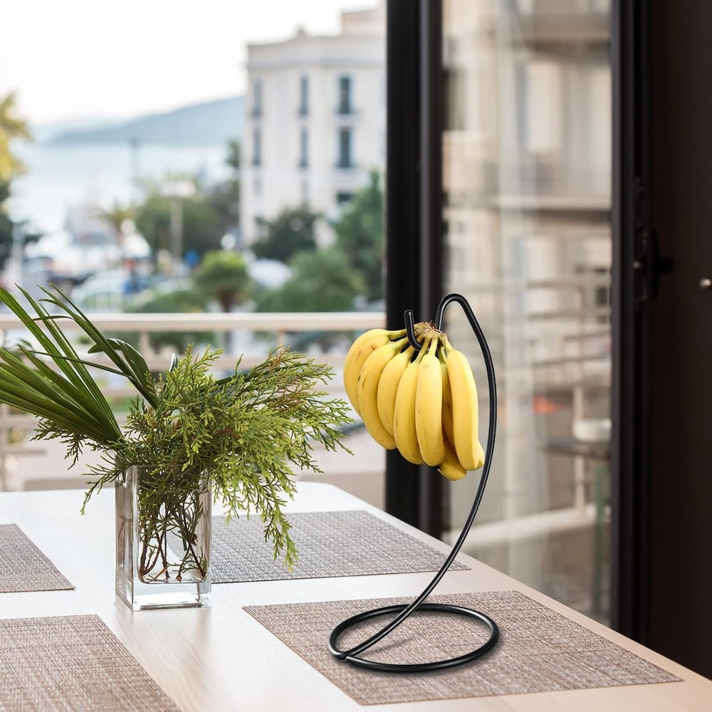 Steel Banana Holder Modern Fruit Hanger Rack With Hooks For Kitchen Countertop 4