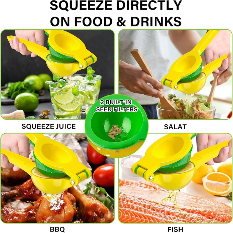 Heavy Duty Metal Lemon Squeezer Premium Handheld Citrus Juicer for Lime, Lemon, and More