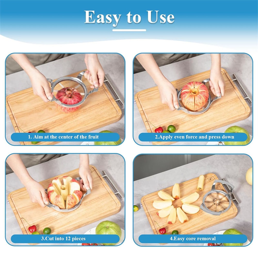Stainless Steel Apple Slicer Fruit Cutter With Frosted Handle Upgraded Blade Sharp Divider Fruit Cu 4
