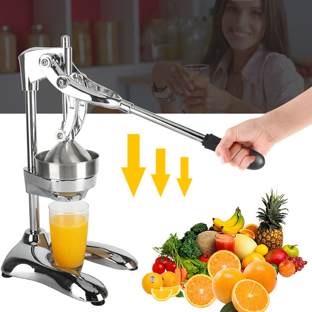 Stainless Steel Manual Press Juicer EcoFriendly Orange Citrus Hand Squeezer With UShaped Base For E 1