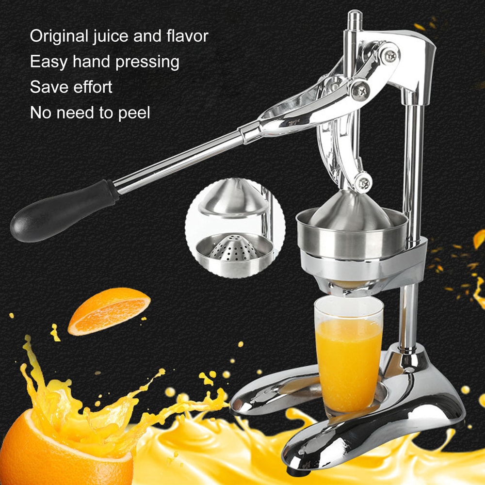 Stainless Steel Manual Press Juicer EcoFriendly Orange Citrus Hand Squeezer With UShaped Base For E 3
