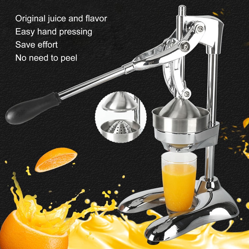 Stainless Steel Manual Press Juicer EcoFriendly Orange Citrus Hand Squeezer With UShaped Base For E 3