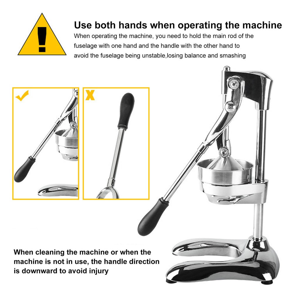 Stainless Steel Manual Press Juicer EcoFriendly Orange Citrus Hand Squeezer With UShaped Base For E 5