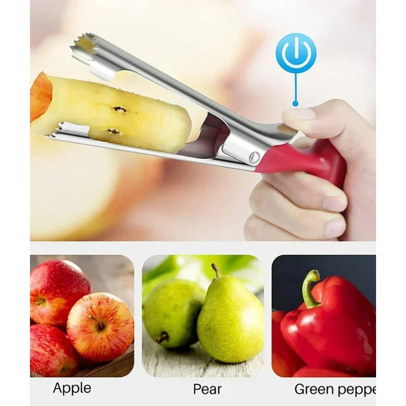 Premium Stainless Steel Apple & Pear Corer Fruit Seed Remover & Slicer Tool