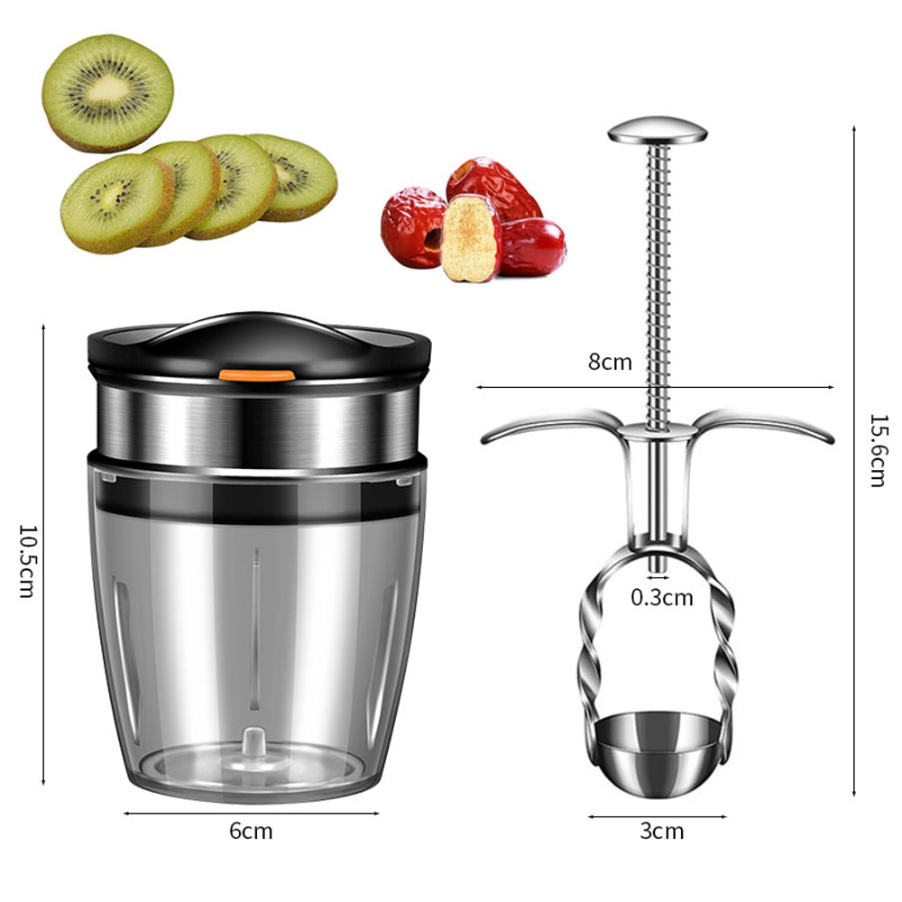 Mini Fruit Slicer & Chopper Stainless Steel Strawberry, Egg, Banana, Grape, Kiwi Cutter Kitchen Gadget