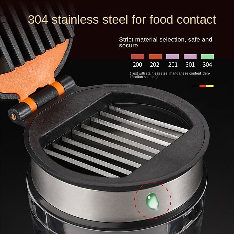 Mini Fruit Slicer & Chopper Stainless Steel Strawberry, Egg, Banana, Grape, Kiwi Cutter Kitchen Gadget