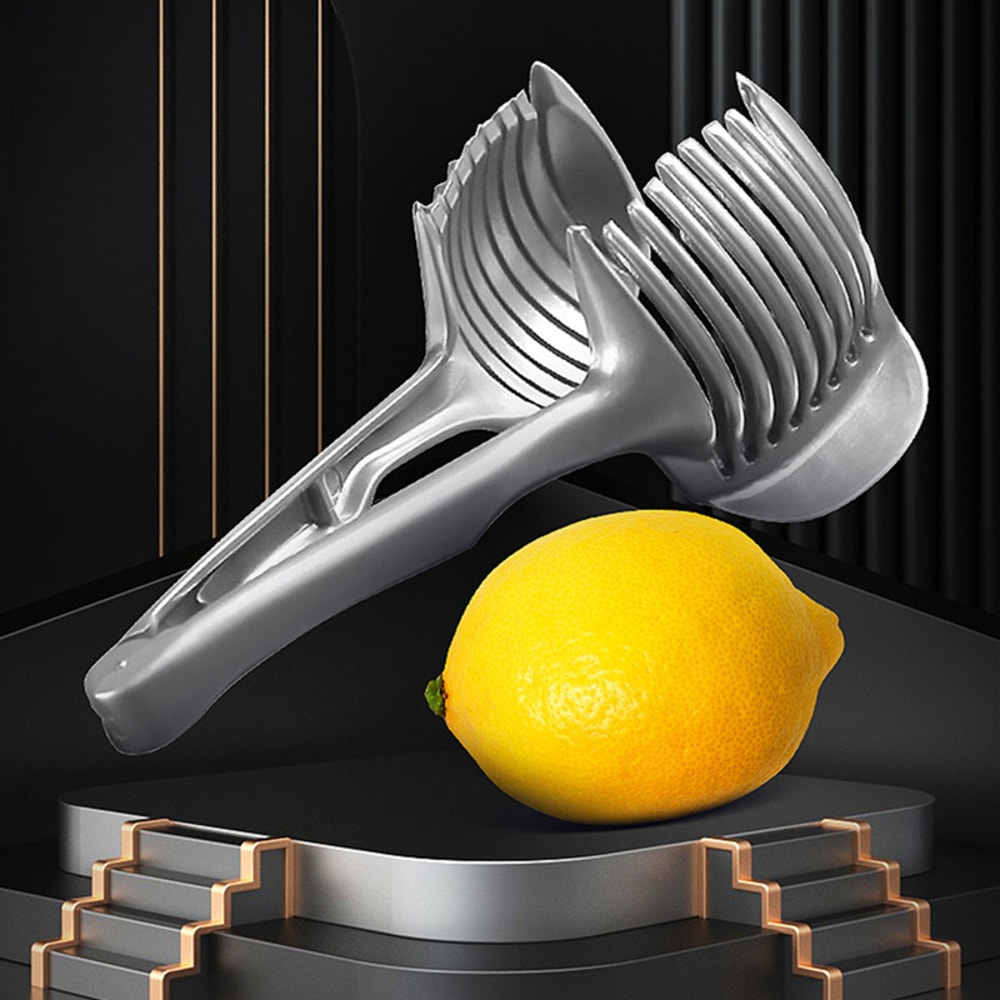Stainless Steel Handheld Fruit and Vegetable Slicer Lemon, Orange, Tomato, Onion Cutter