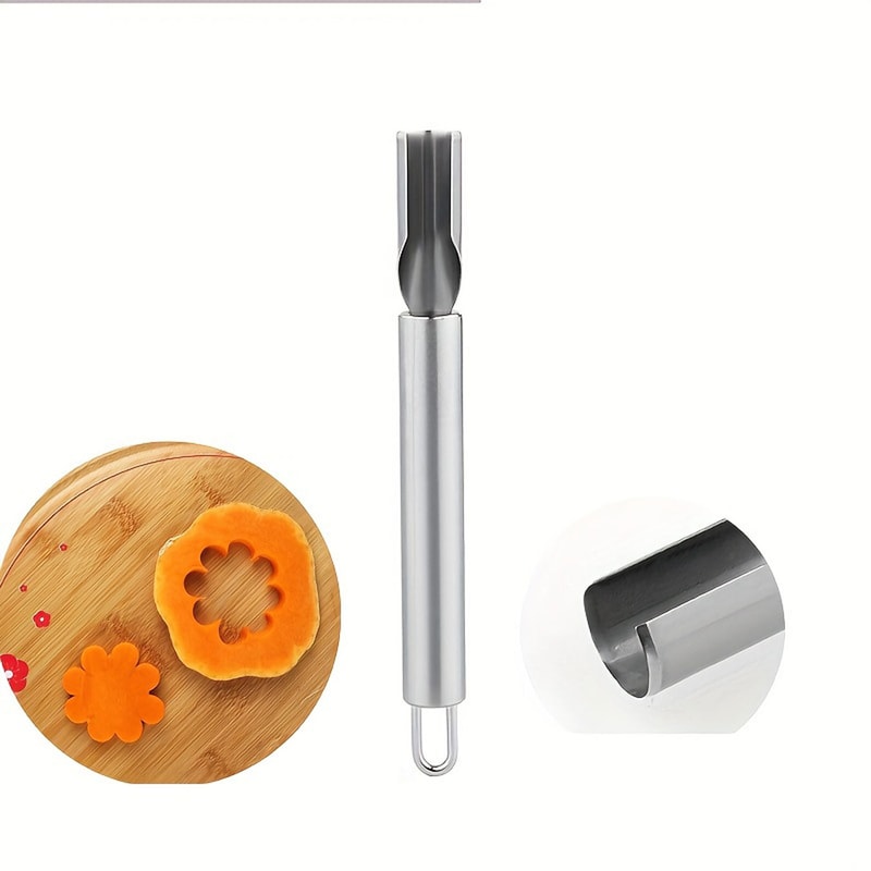 Stainless Steel Three-Piece Fruit and Vegetable Carving Knife Set Water Drop & Petal Shape Tools