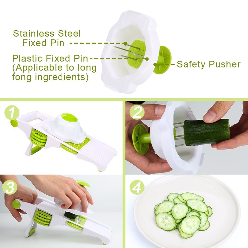 Stainless Steel Mandoline Slicer With Stand Blades Perfect For Slicing Potatoes Carrots And Cucumb 4