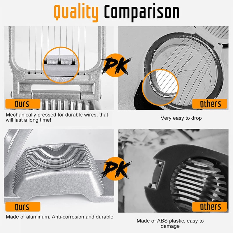 Heavy Duty Egg Slicer for Hard Boiled Eggs and Soft Fruit Stainless Steel Multi Fruit Dicer