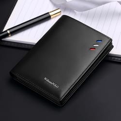 genuine leather men's wallet stylish short card holder & multifunctional coin purse