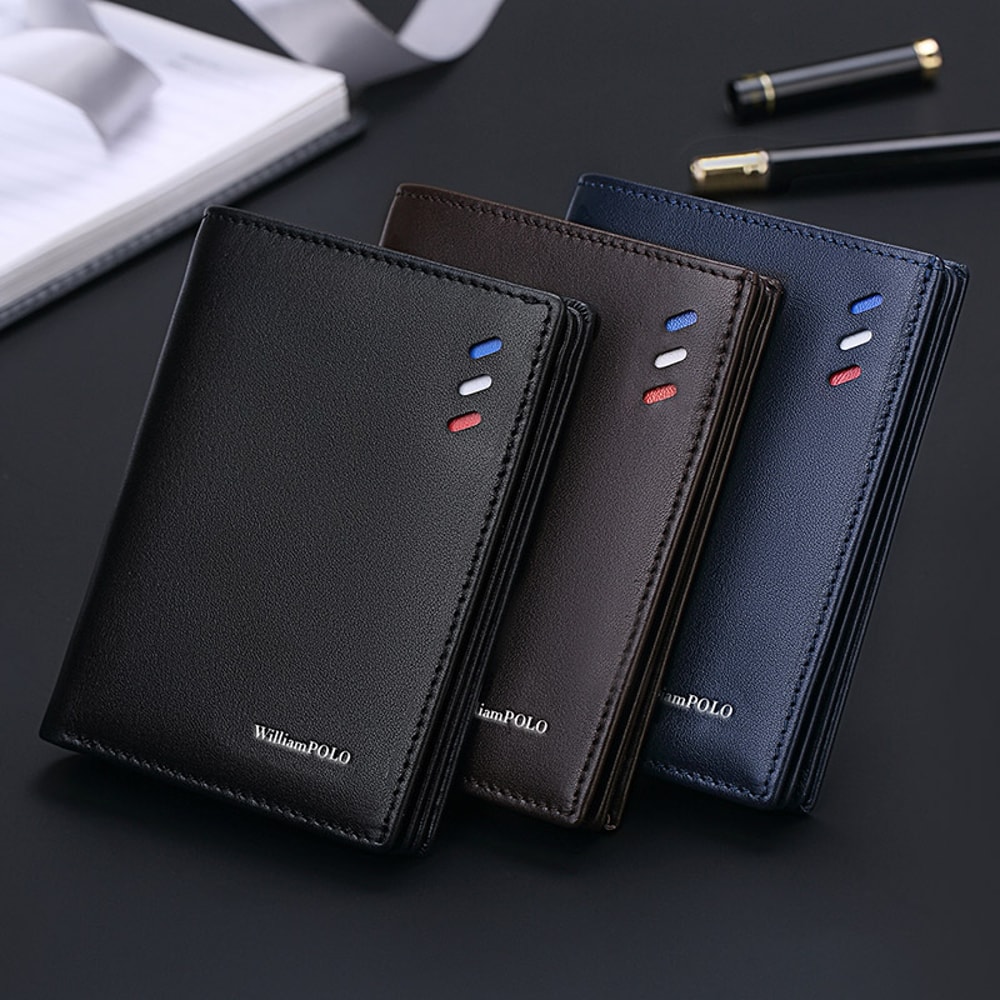 Genuine Leather Men's Wallet Stylish Short Card Holder & Multifunctional Coin Purse