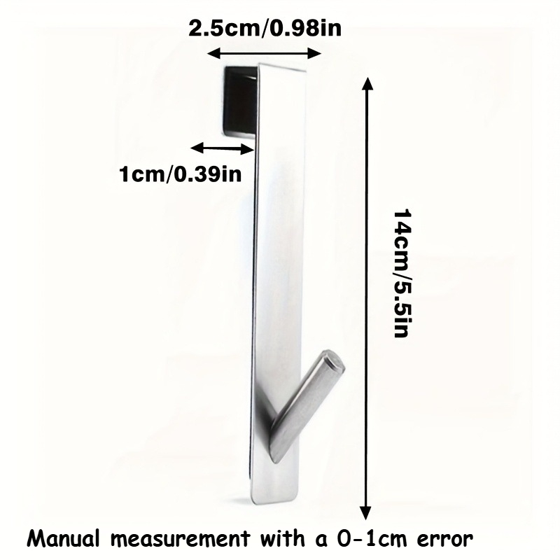 Heavy-Duty Stainless Steel Glass Door Hooks with Silent Pads Wall-Mounted Towel Rack for Towels, Robes, Coats