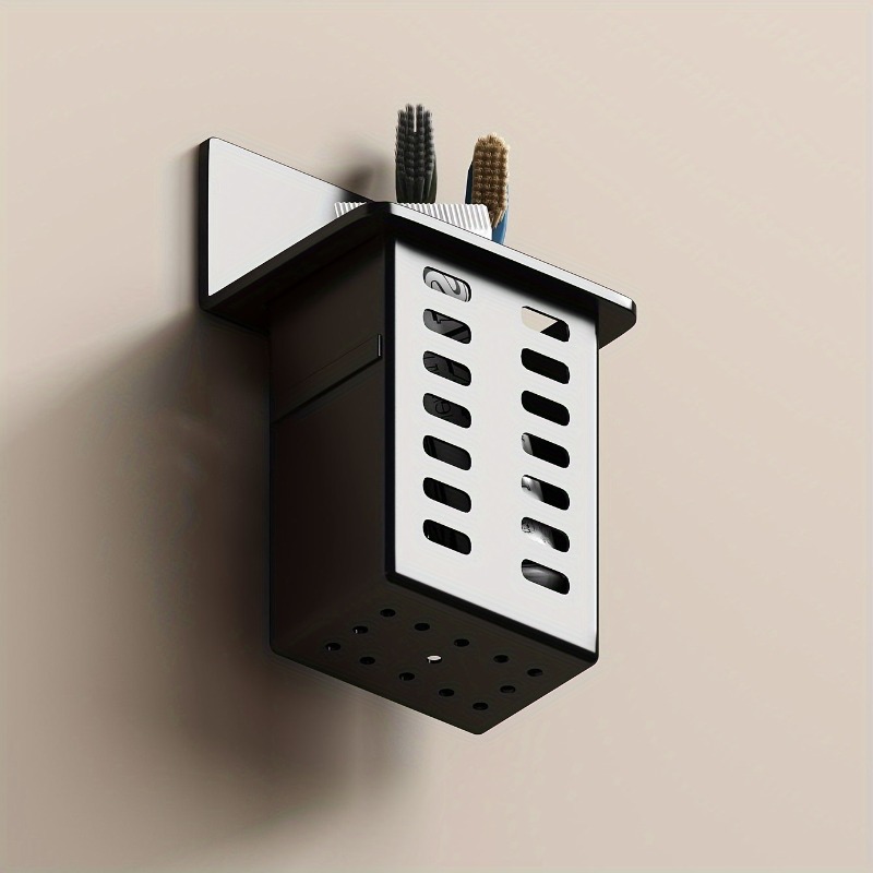Functional WallMounted Toothbrush And Toothpaste Storage Rack For Bathroom 2