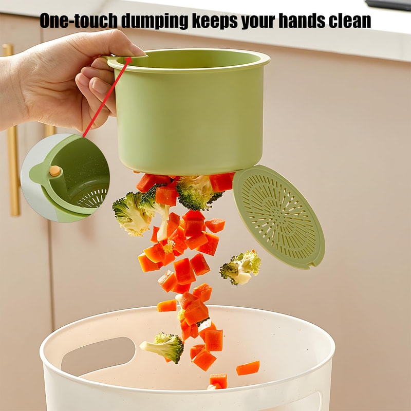 Self-Cleaning Kitchen Sink Strainer Automatic Dumping Waste Catcher & Faucet Hanging Draining Basket