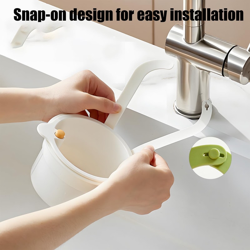 Self-Cleaning Kitchen Sink Strainer Automatic Dumping Waste Catcher & Faucet Hanging Draining Basket