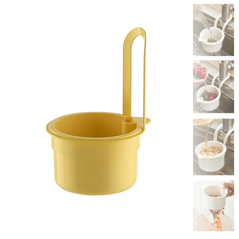 Self-Cleaning Kitchen Sink Strainer Automatic Dumping Waste Catcher & Faucet Hanging Draining Basket