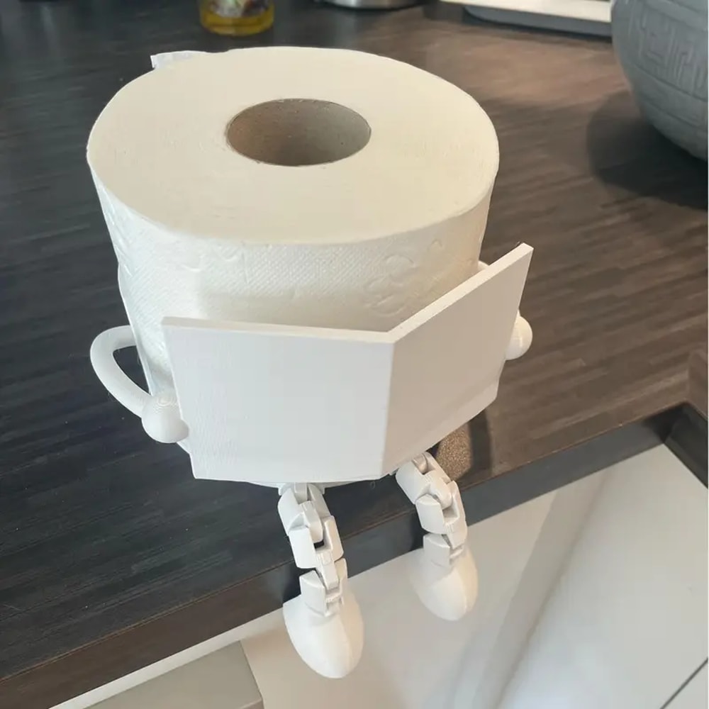 News Reading Scroll Toilet Paper Holder Printed Fun Bathroom Accessory 0