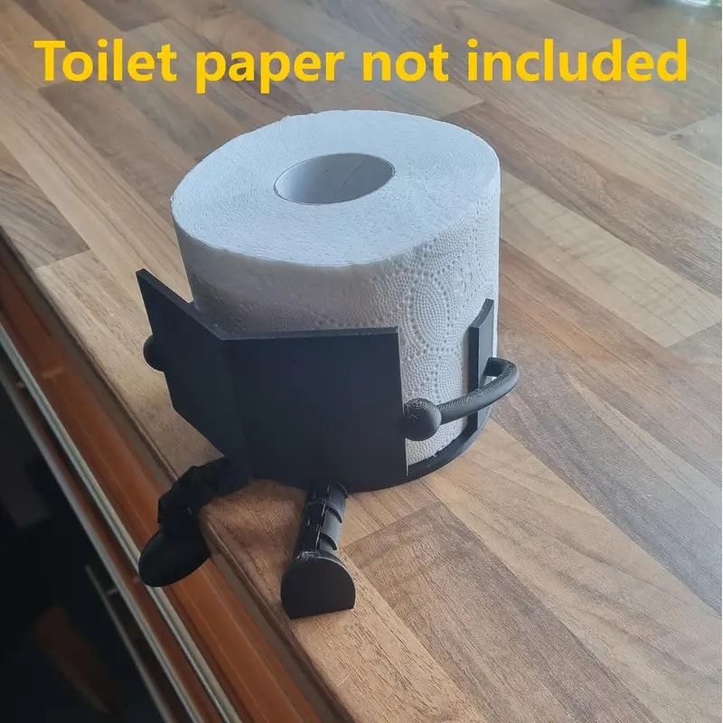 News Reading Scroll Toilet Paper Holder Printed Fun Bathroom Accessory 6