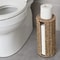 No-Drill Iron Toilet Paper Holder with Handwoven Storage Basket & Cup Holder Bathroom Organizer