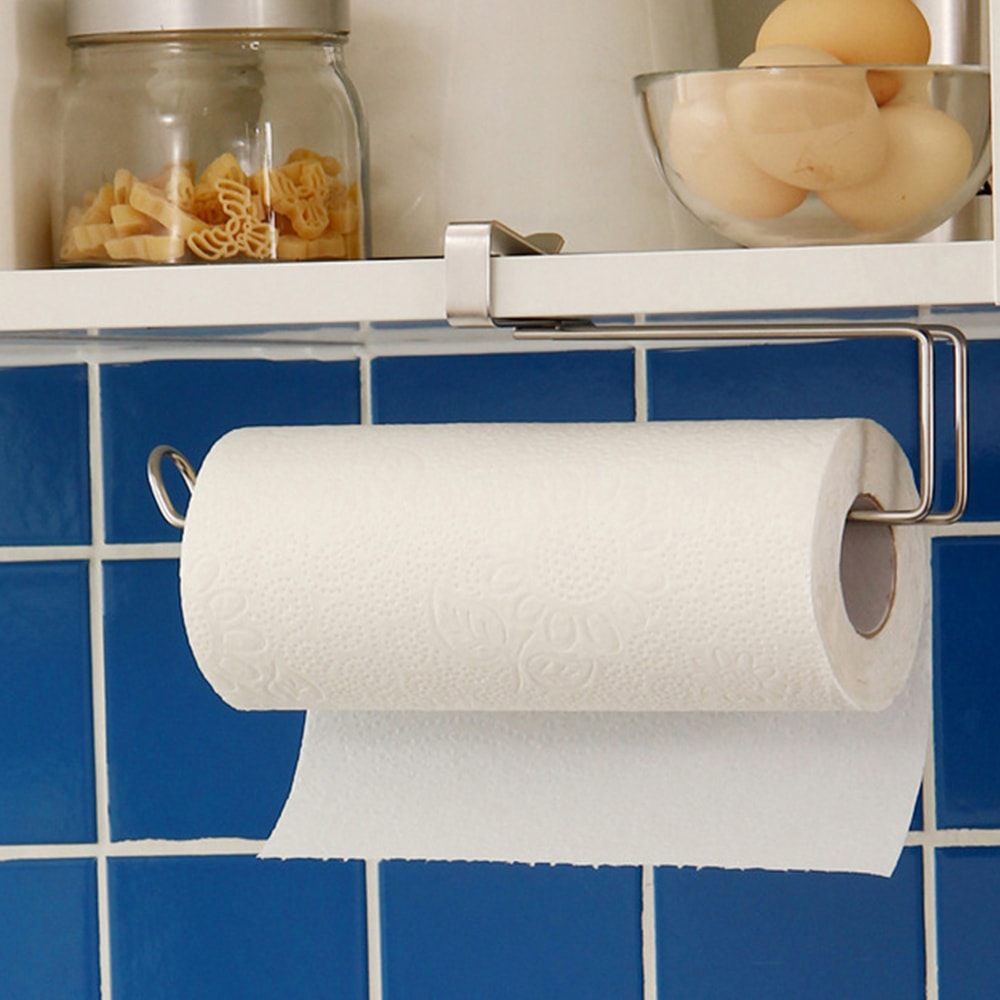 Premium Stainless Steel WallMounted Kitchen Paper Towel Holder NailFree PunchFree Toilet Roll Holde 1