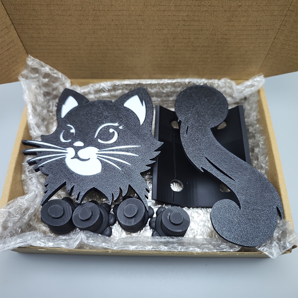 Cute Cat Toilet Paper Holder with Anti-Slip Design for Bathroom Wall Mount Durable PP (Does Not Include Toilet Paper)