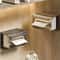 Luxury WallMounted Acrylic Tissue Box Transparent Napkin Holder For Bathroom Living Room And Office 0