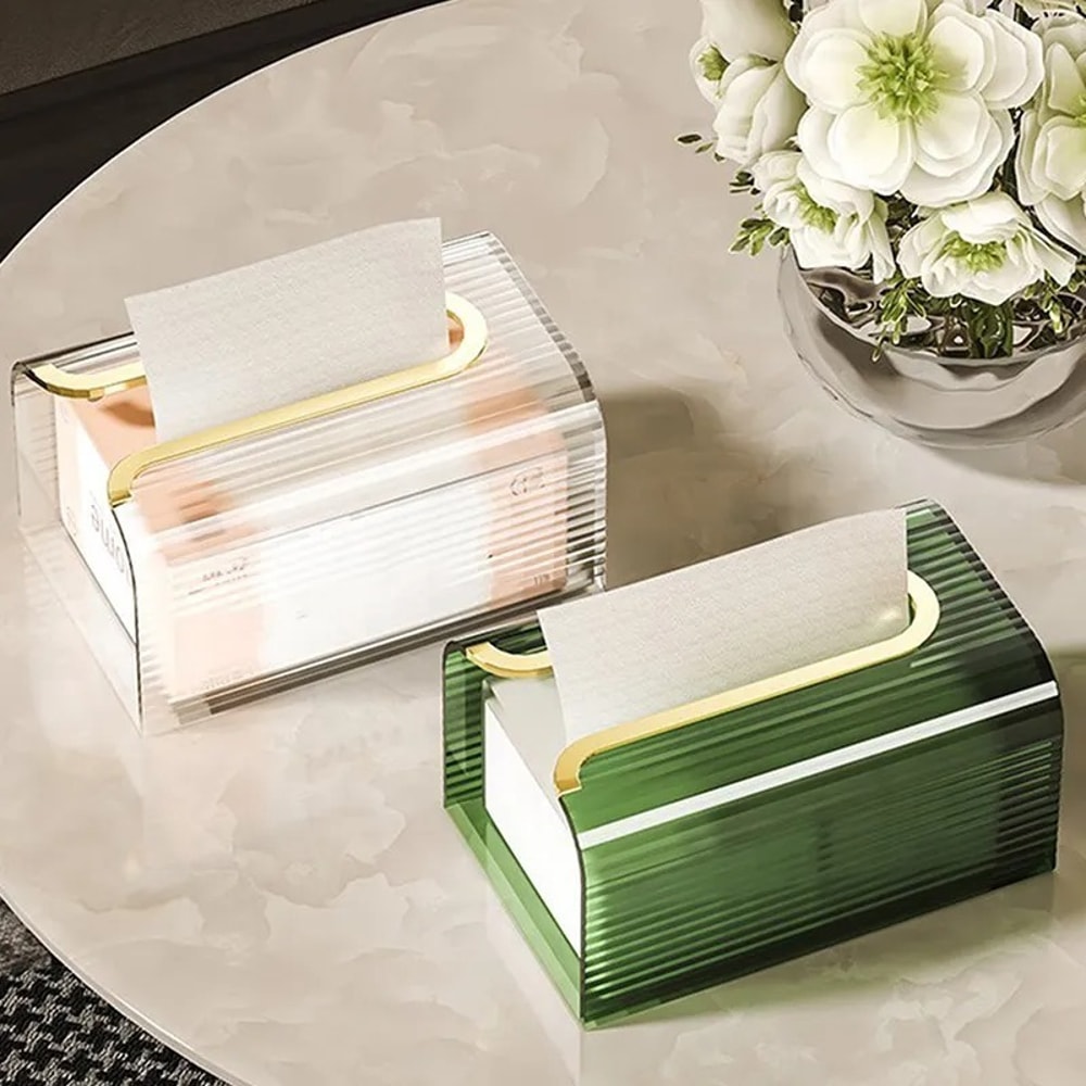 Luxury WallMounted Acrylic Tissue Box Transparent Napkin Holder For Bathroom Living Room And Office 1