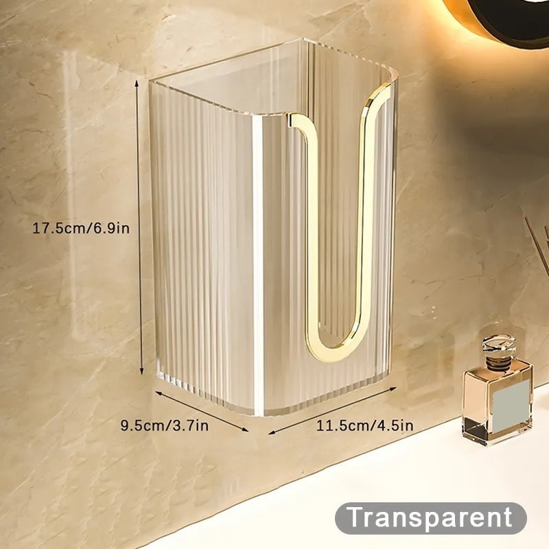 Luxury WallMounted Acrylic Tissue Box Transparent Napkin Holder For Bathroom Living Room And Office 5