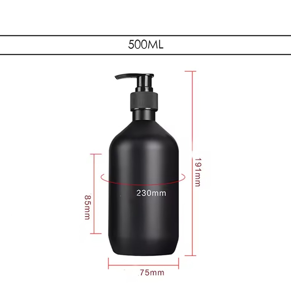 Matte Black Liquid Soap Dispenser Refillable Shampoo Conditioner And Body Lotion Container For Bath 7