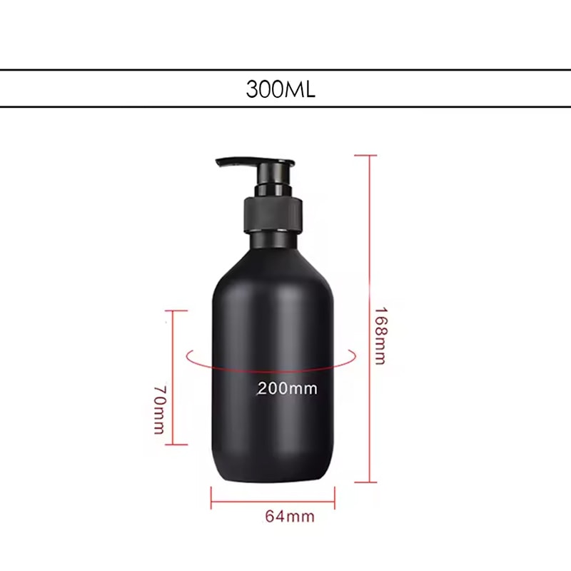 Matte Black Liquid Soap Dispenser Refillable Shampoo Conditioner And Body Lotion Container For Bath 6