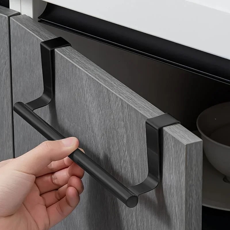 Over Cabinet Towel Rack Punch-Free Steel Metal Towel Storage Organizer for Bathroom