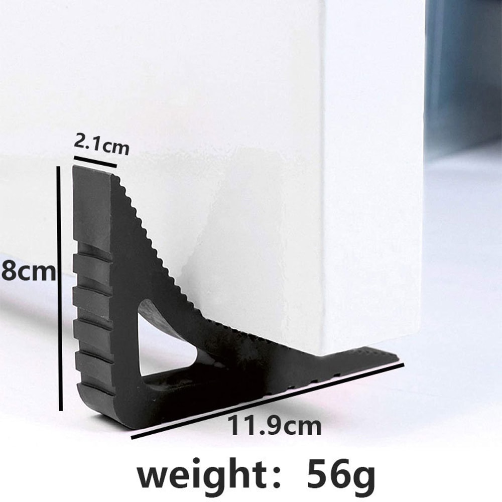 Reusable Shock Absorbent Rubber Door Stopper AntiCollision Door Handle Wedge For Home Office 5