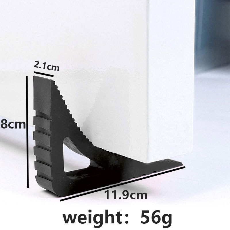 Reusable Shock Absorbent Rubber Door Stopper AntiCollision Door Handle Wedge For Home Office 5