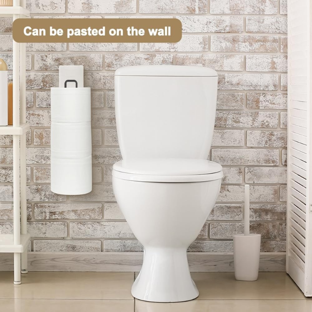 Over The Tank Toilet Paper Holder with Storage & Extra Rolls Wall-Mounted Small Restroom Organizer