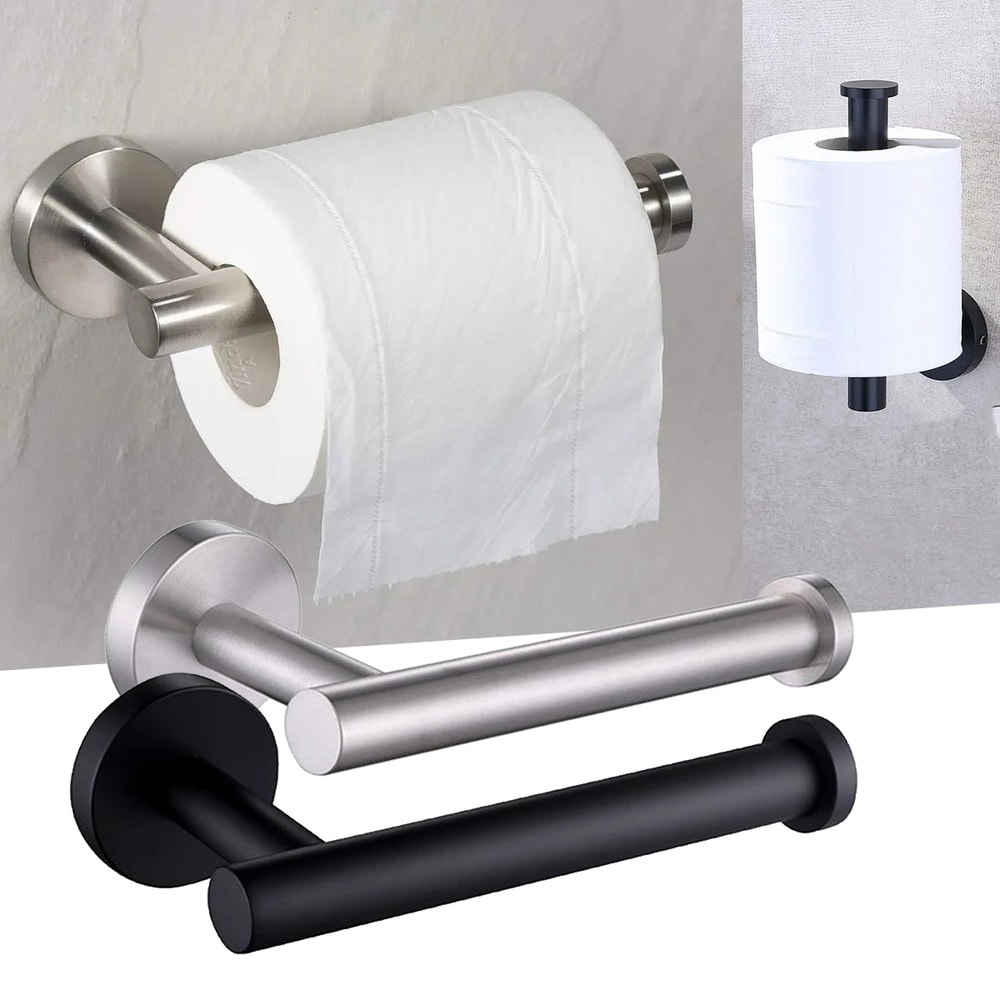 Stainless Steel Wall-Mount Toilet Paper Holder Modern Tissue Roll Dispenser for Bathroom Storage