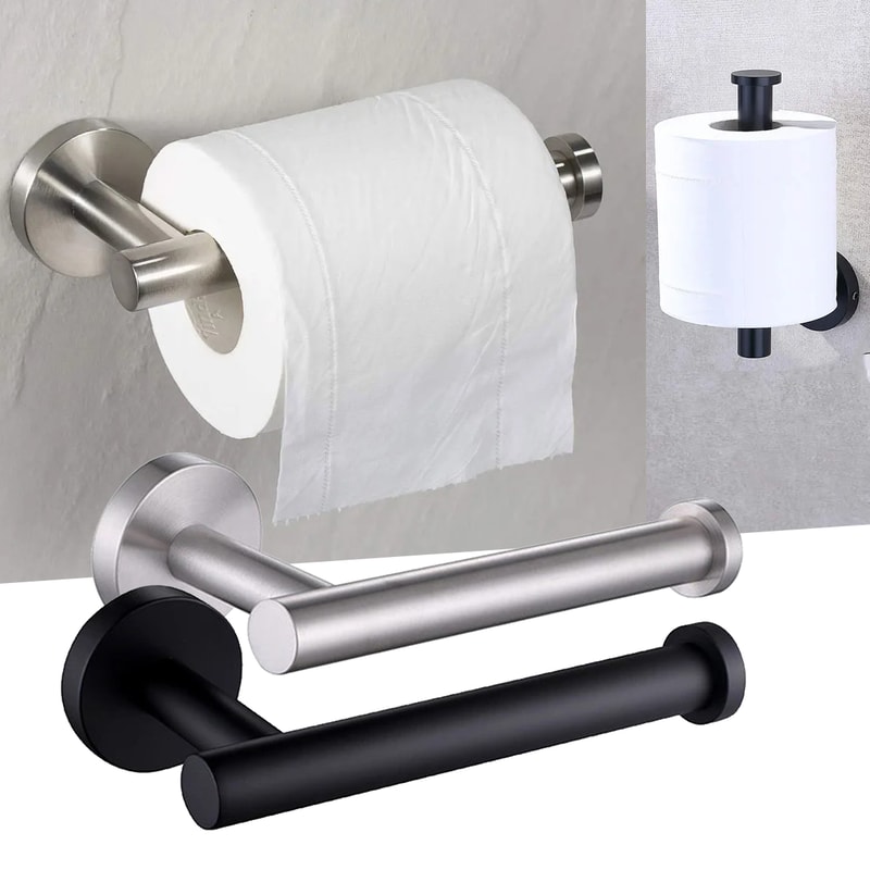 Stainless Steel Wall-Mount Toilet Paper Holder Modern Tissue Roll Dispenser for Bathroom Storage