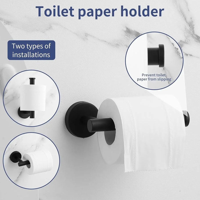Stainless Steel Wall-Mount Toilet Paper Holder Modern Tissue Roll Dispenser for Bathroom Storage