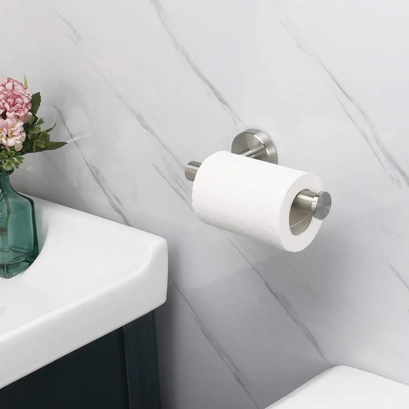 Stainless Steel Wall-Mount Toilet Paper Holder Modern Tissue Roll Dispenser for Bathroom Storage