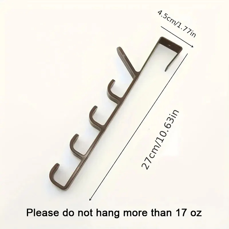 Over-The-Door Clothes Hanger Rack Plastic Bedroom Organizer with Hooks for Bags and Accessories