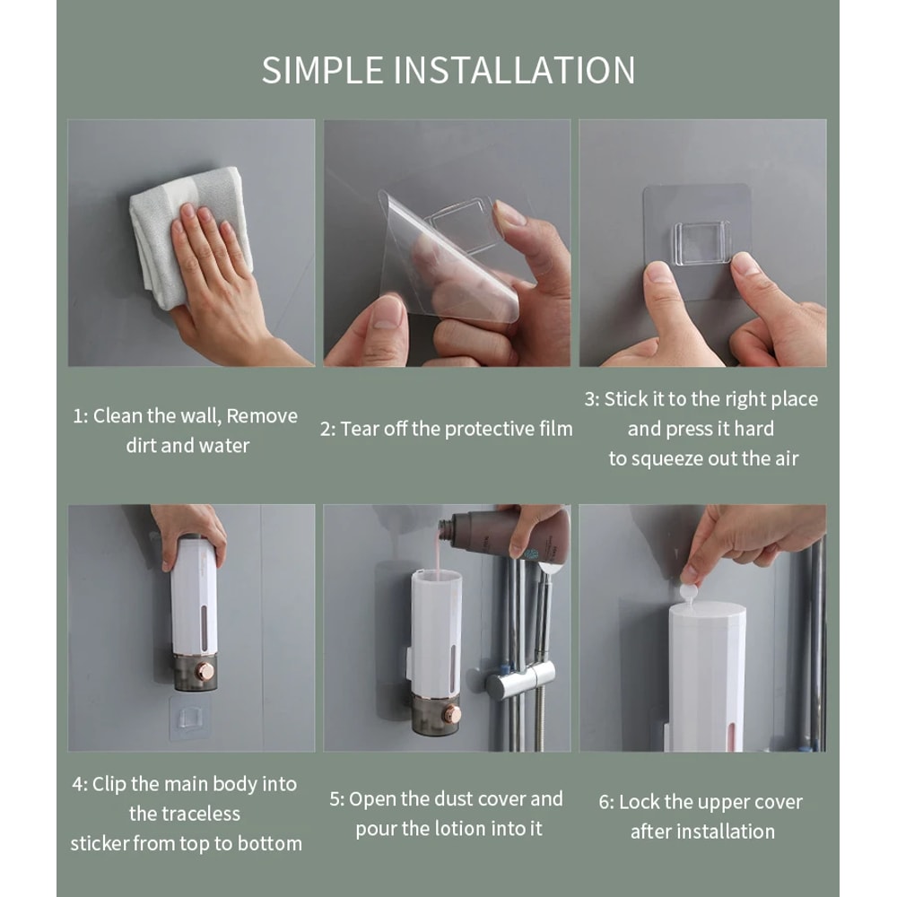 WallMounted Bathroom Liquid Soap Dispenser Manual Hand Sanitizer Dispenser For Home And Hotel 5