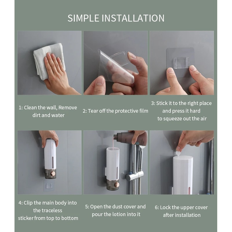 WallMounted Bathroom Liquid Soap Dispenser Manual Hand Sanitizer Dispenser For Home And Hotel 5