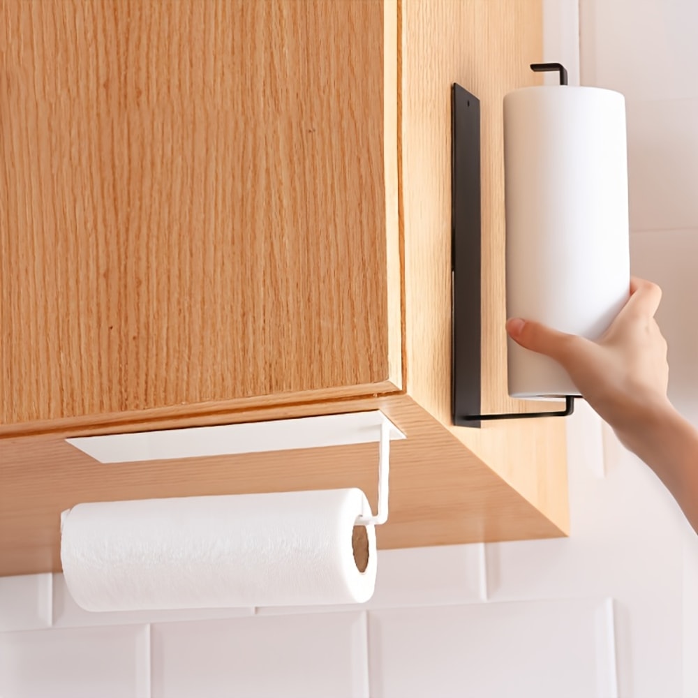 Space-Saving Carbon Steel Paper Towel Holder for Kitchen & Cabinet